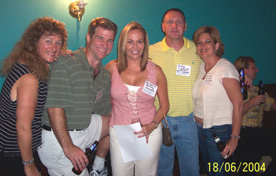 Posing for a picture are Nancy, David, Barbara, and Rachel with date, Ricky