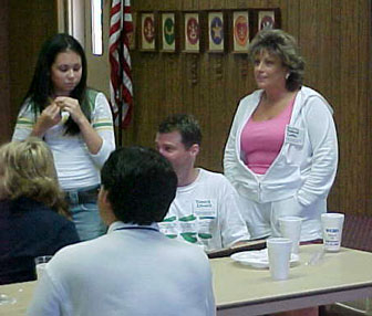 Jackie, David, and Nelson (Kerry) finished lunch and chatted