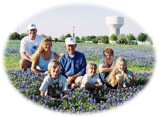 Family with Pa Paw in Texas Bluebonnets